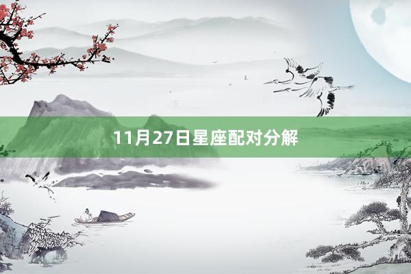 11月27日星座配对分解